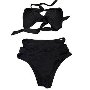 All Black Two Piece Bathing Suit